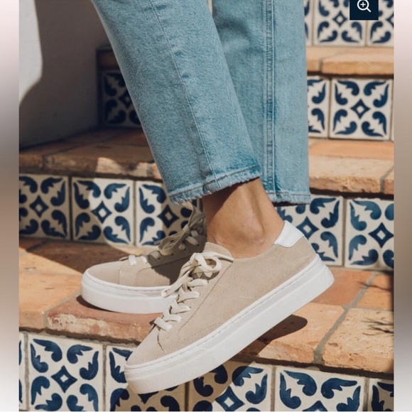 Soludos Shoes - EUC - Soludos Ibiza Platform Sneaker - Sand Suede - Size 6.5